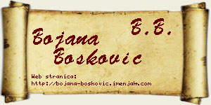 Bojana Bošković vizit kartica